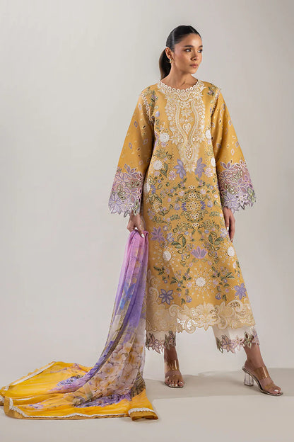 MUSHQ-3PC DHANAK CHIKAN EMBROIDERED SUIT-KUN-4088