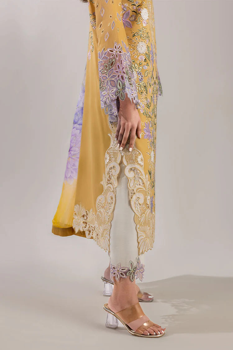 MUSHQ-3PC DHANAK CHIKAN EMBROIDERED SUIT-KUN-4088