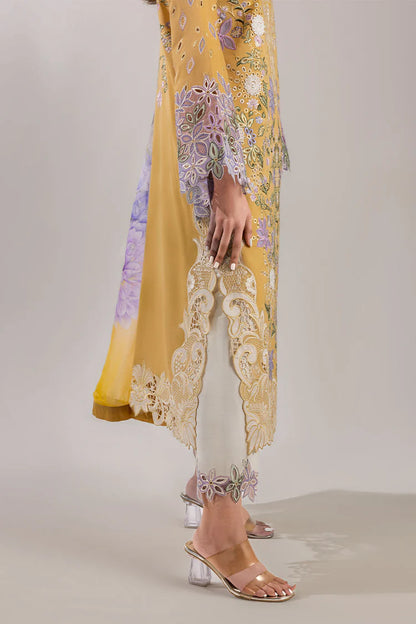 MUSHQ-3PC DHANAK CHIKAN EMBROIDERED SUIT-KUN-4088