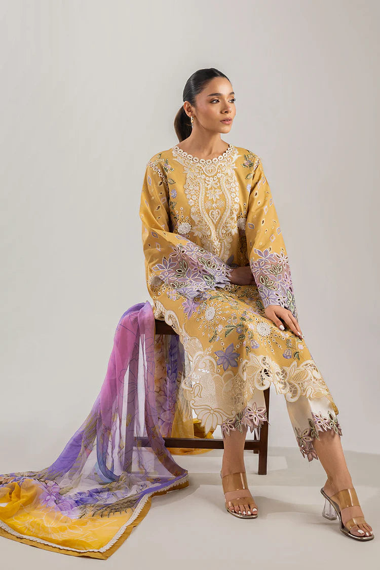 MUSHQ-3PC DHANAK CHIKAN EMBROIDERED SUIT-KUN-4088