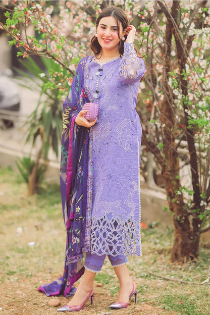 MUSHQ-3PC DHANAK EMBROIDERED SUIT-KUN-4070
