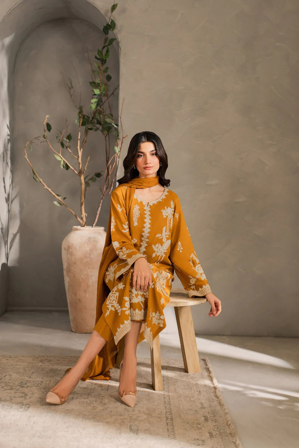 MIRANA-3PC DHANAK EMBROIDERED SUIT-KUN-4288