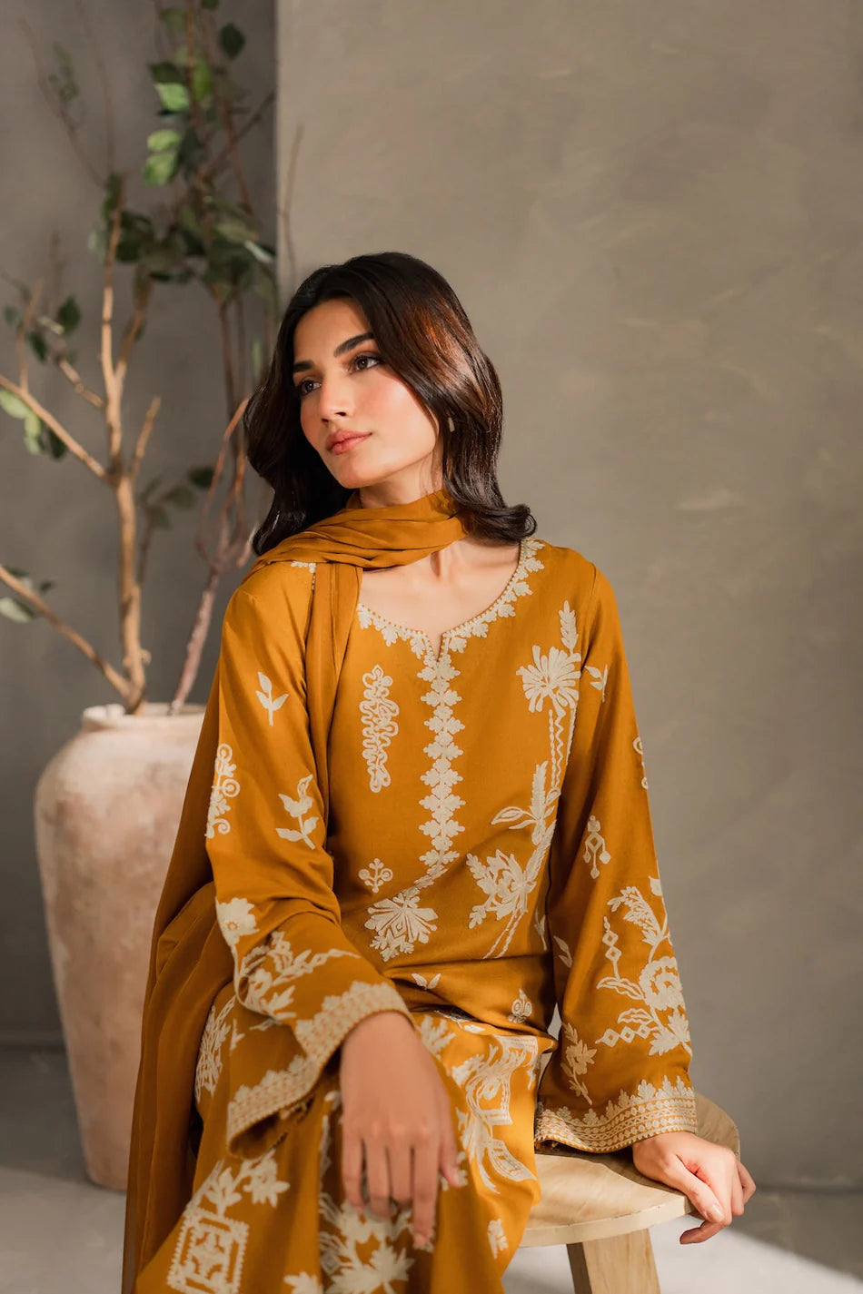 MIRANA-3PC DHANAK EMBROIDERED SUIT-KUN-4288