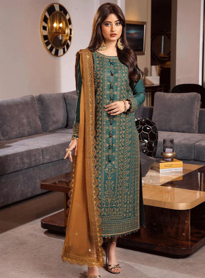ASIM JOFA -3PC LAWN EMBROIDERED WITH BAMBER CHIFFON EMBROIDERED DUPATTA--KUN-1047