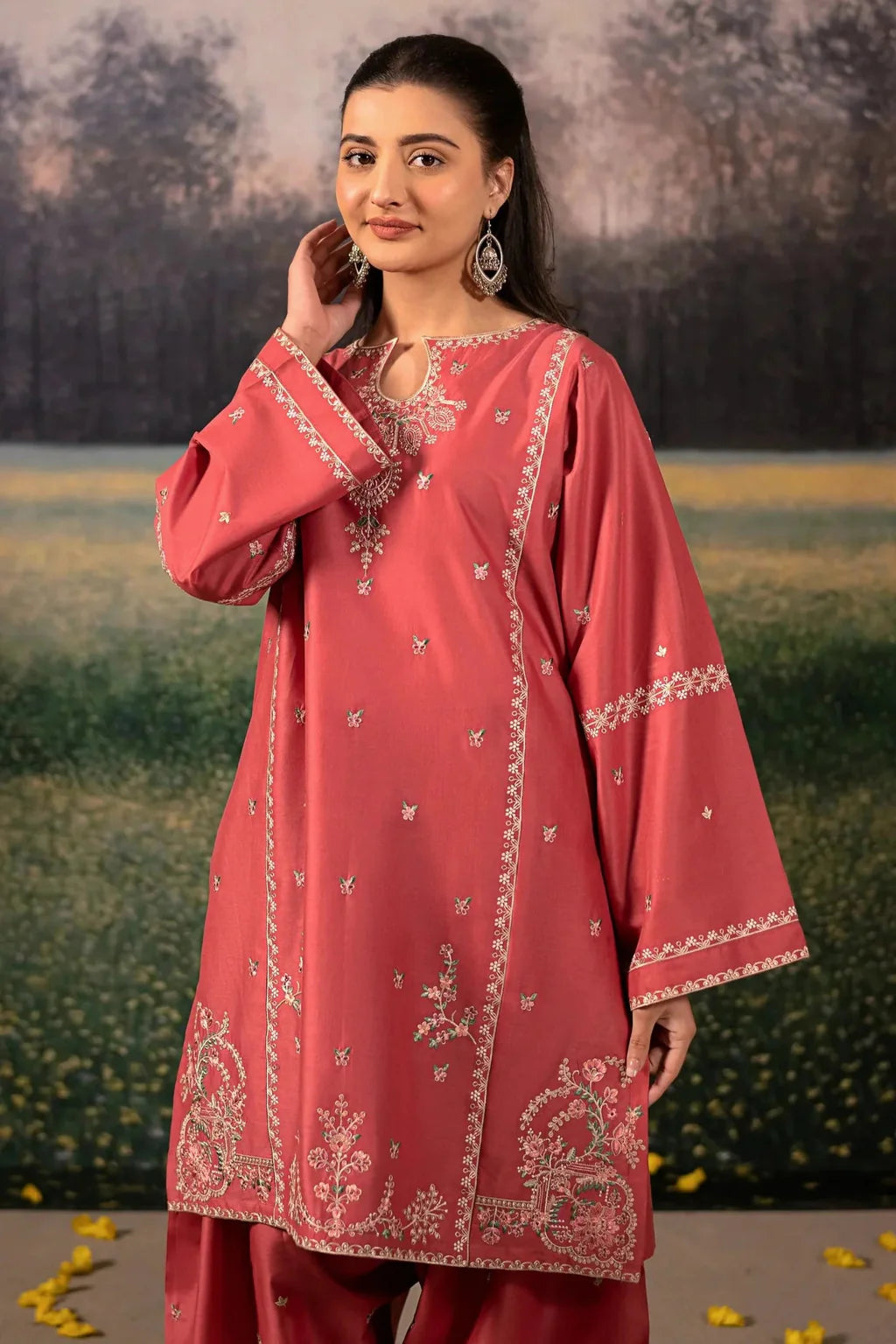URGE-3PC DHANAK EMBROIDERED SUIT (KUN 4203)