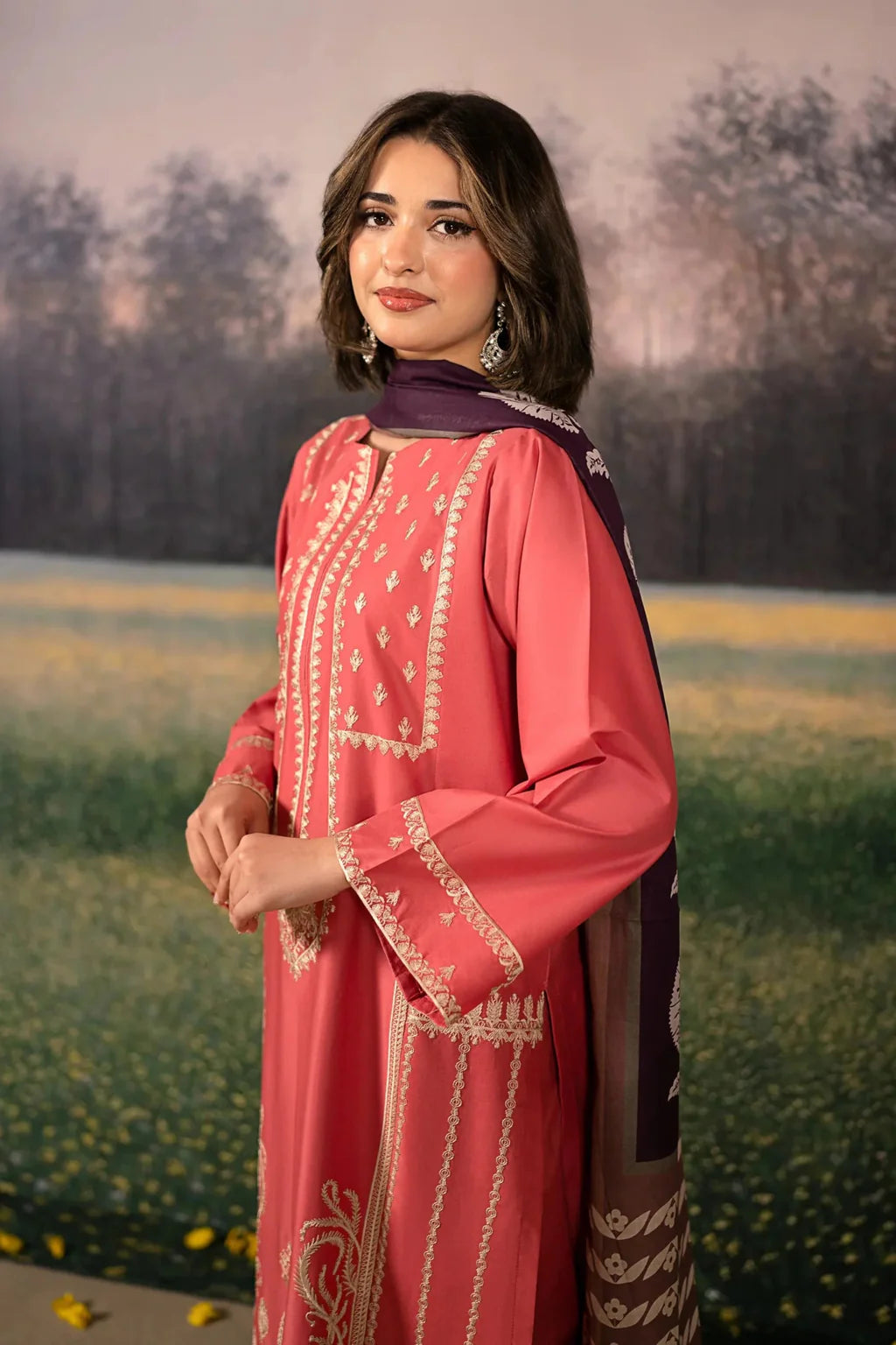 URGE-3PC DHANAK EMBROIDERED SUIT-KUN-4204