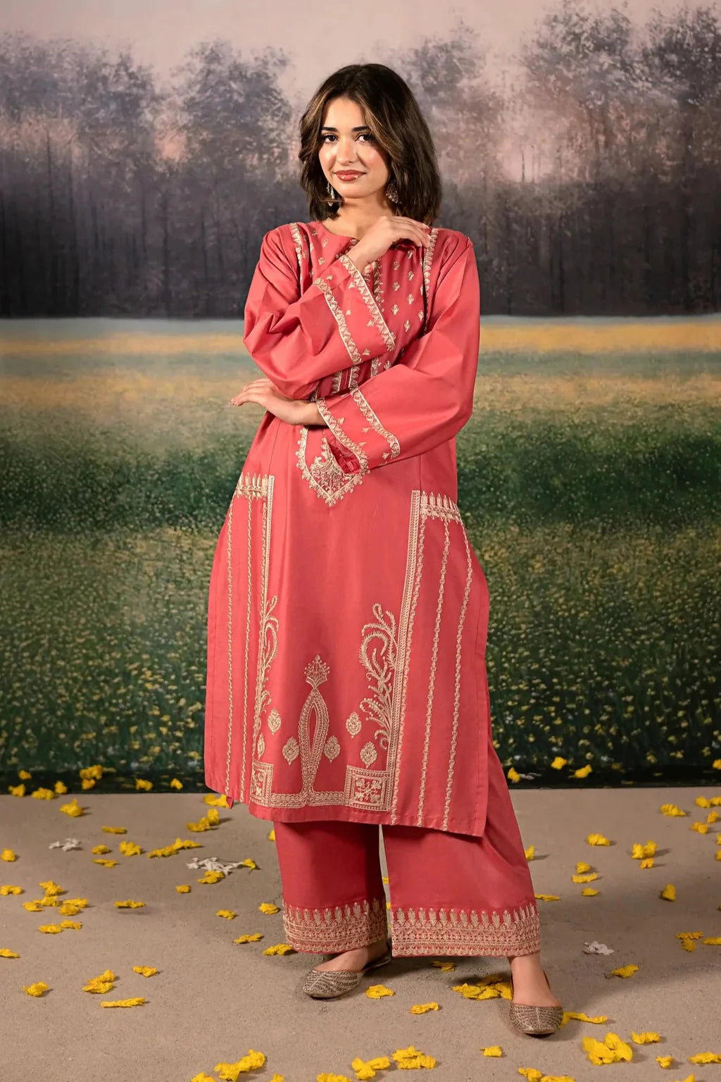 URGE-3PC DHANAK EMBROIDERED SUIT-KUN-4204