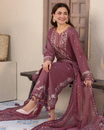 JADE-3PC DHANAK SEQUENCE EMBROIDERED SUIT KUN-4087