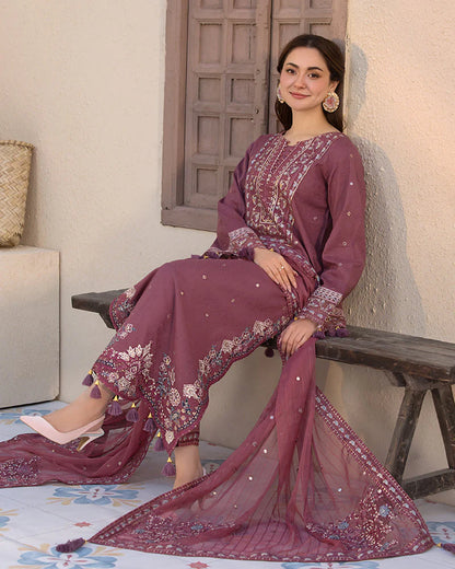 JADE-3PC DHANAK SEQUENCE EMBROIDERED SUIT KUN-4087
