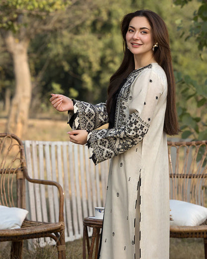 QALAMQAR-3PC DHANAK EMBROIDERED SUIT-KUN-4062