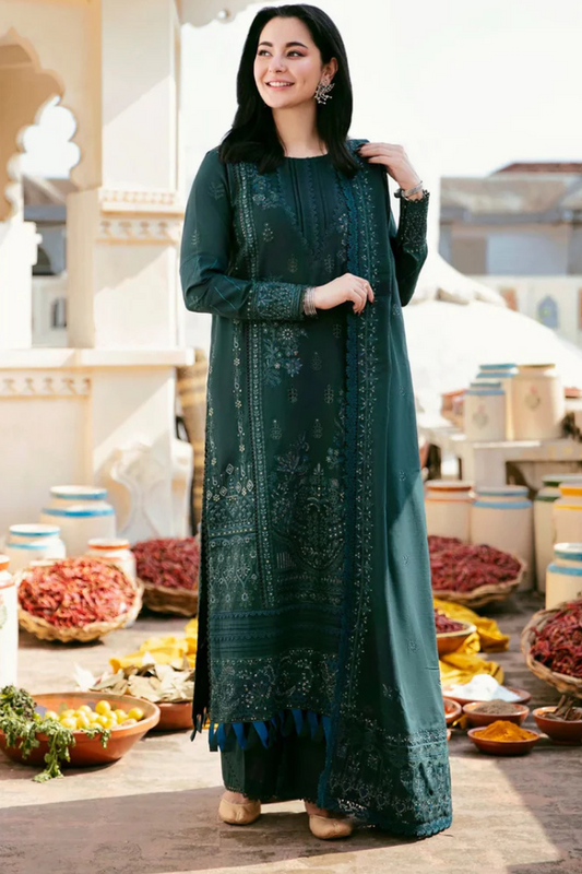 FLORENT-3PC DHANAK EMBROIDERED SUIT KUN-4160