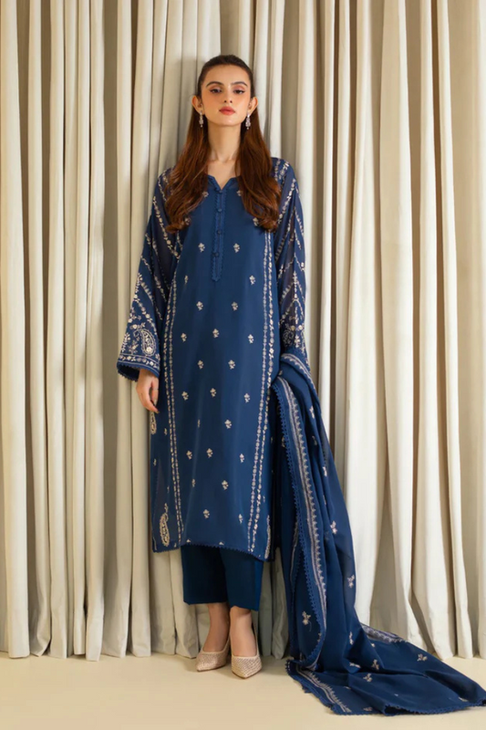 AGHA NOOR-3PC DHANAK EMBROIDERED SUIT KUN- 2358