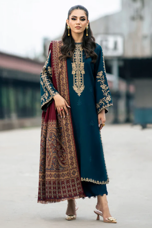 IZEL-3PC DHANAK EMBROIDERED SUIT KUN-4226