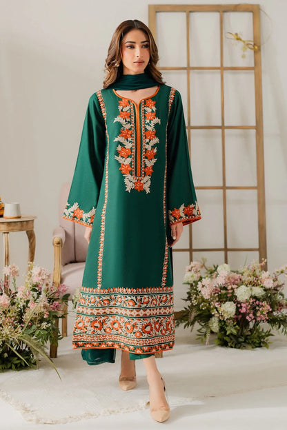 VINTAGE-3PC DHANAK EMBROIDERED SUIT KUN-4248
