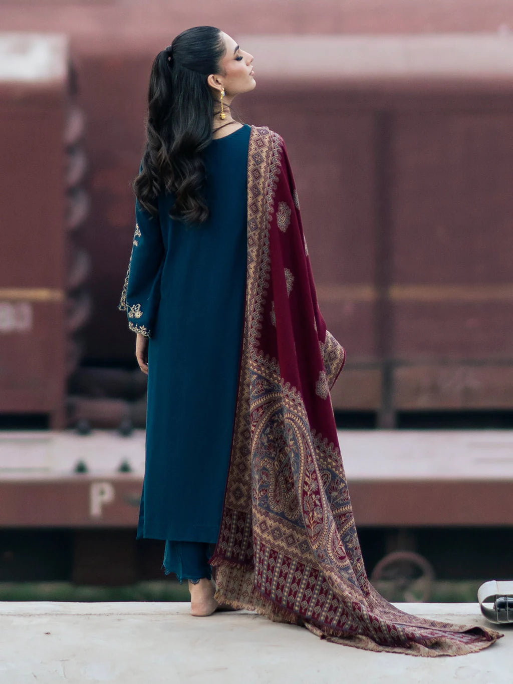 IZEL-3PC DHANAK EMBROIDERED SUIT KUN-4226