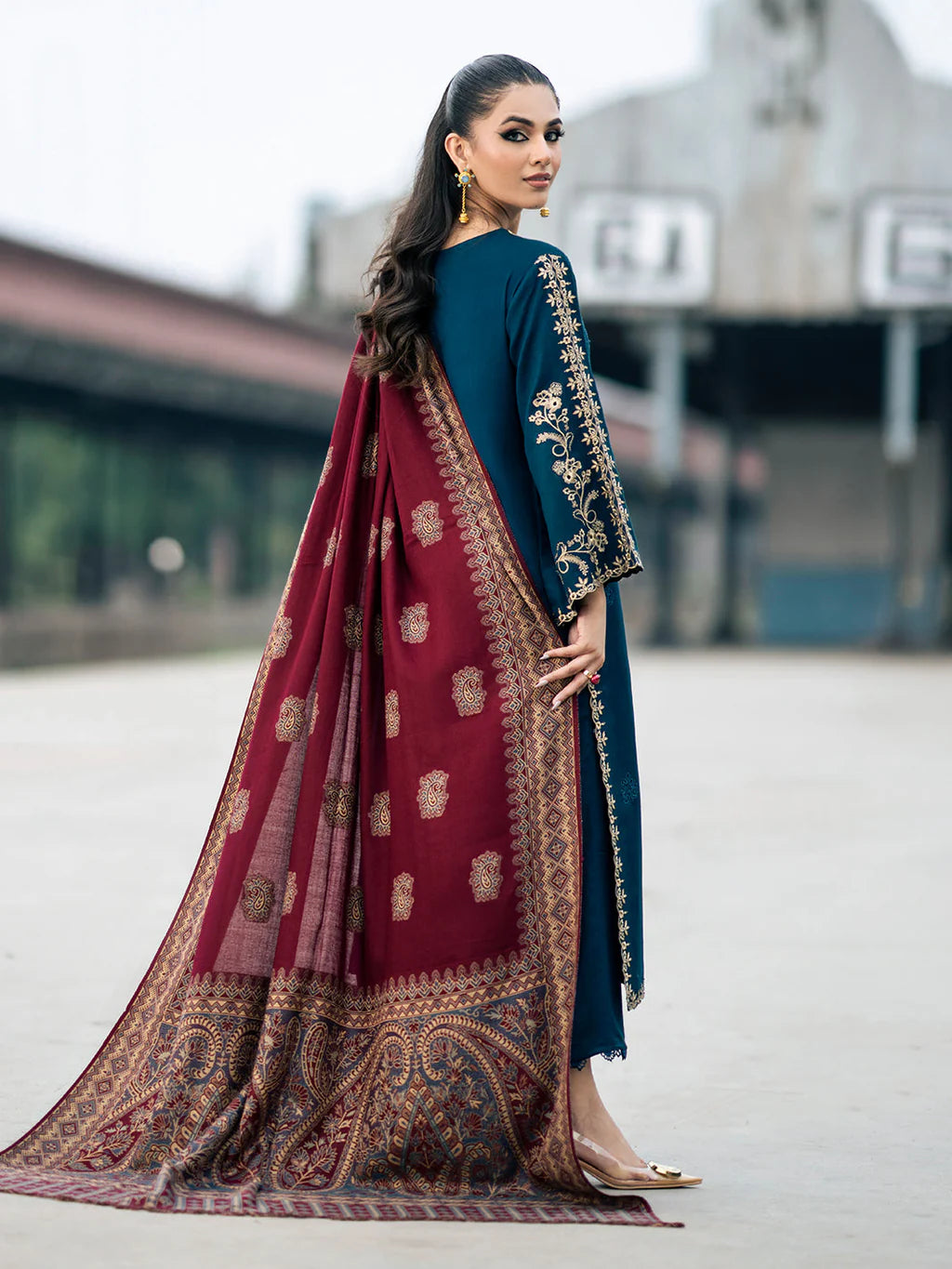 IZEL-3PC DHANAK EMBROIDERED SUIT KUN-4226