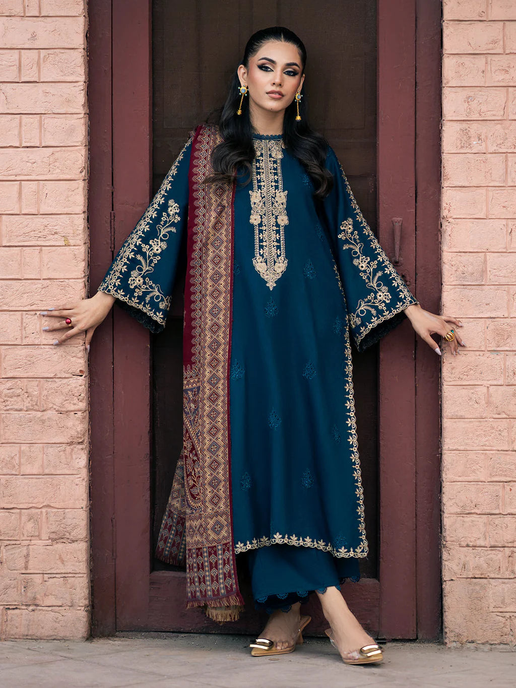 IZEL-3PC DHANAK EMBROIDERED SUIT KUN-4226