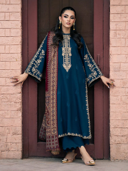 IZEL-3PC DHANAK EMBROIDERED SUIT KUN-4226