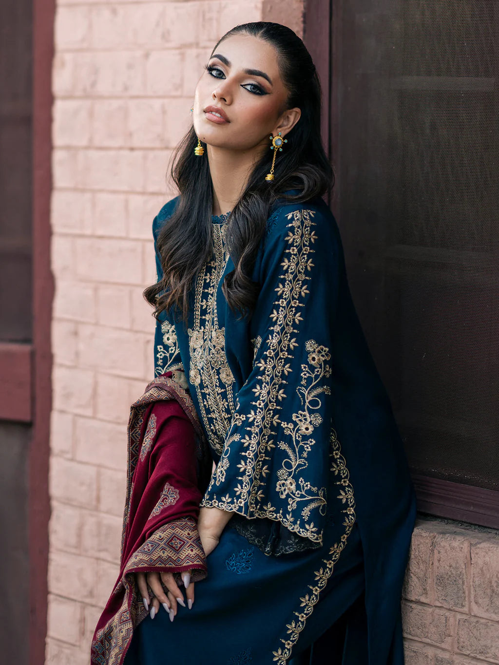 IZEL-3PC DHANAK EMBROIDERED SUIT KUN-4226