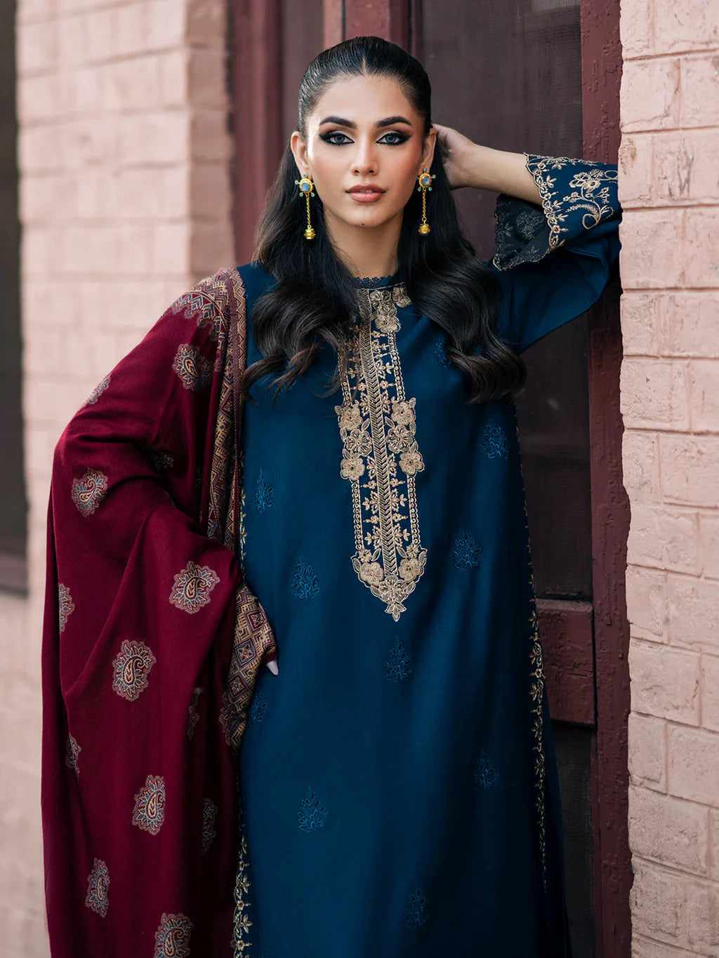IZEL-3PC DHANAK EMBROIDERED SUIT KUN-4226