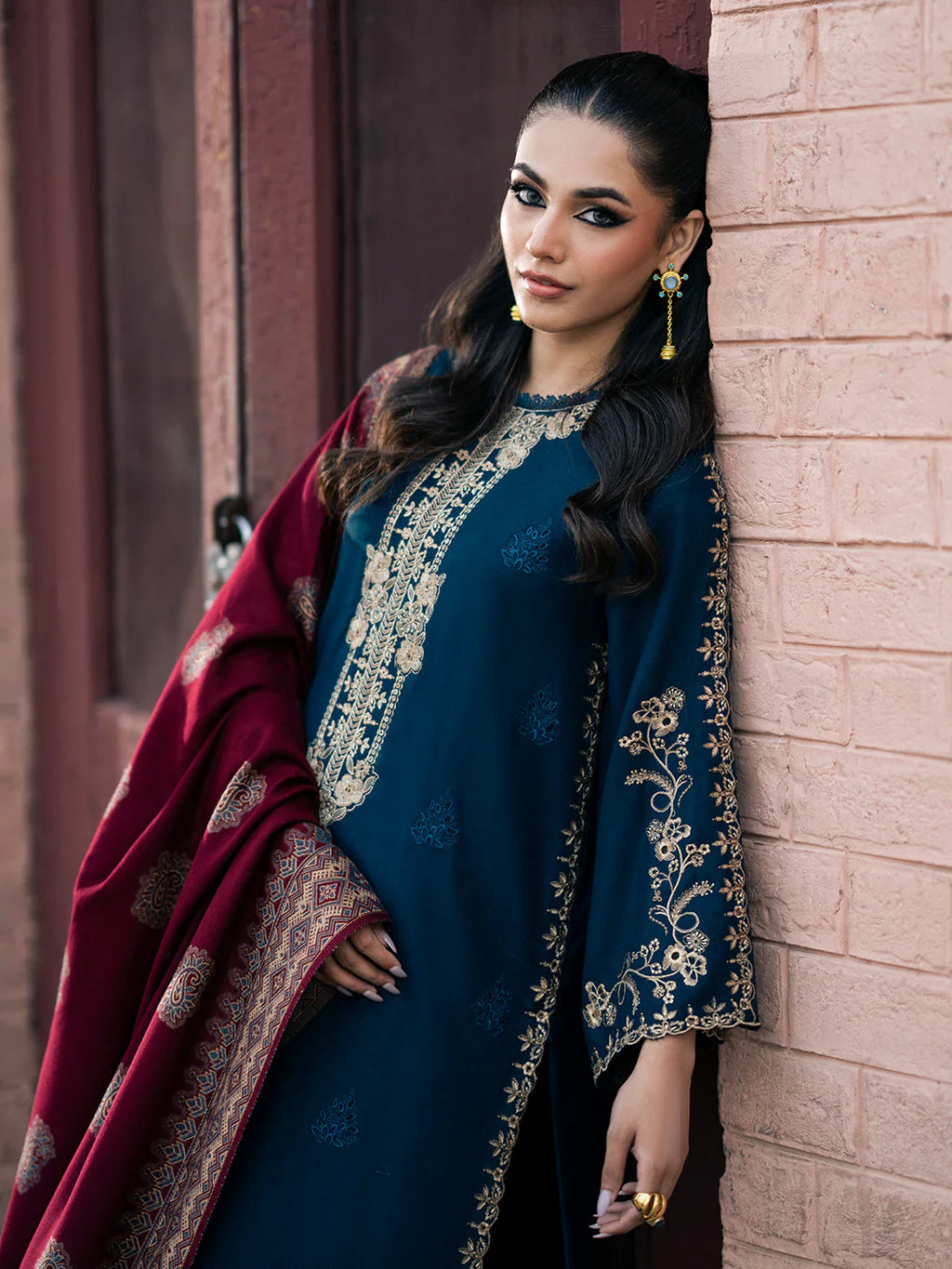 IZEL-3PC DHANAK EMBROIDERED SUIT KUN-4226