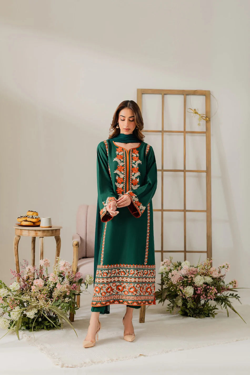 VINTAGE-3PC DHANAK EMBROIDERED SUIT KUN-4248