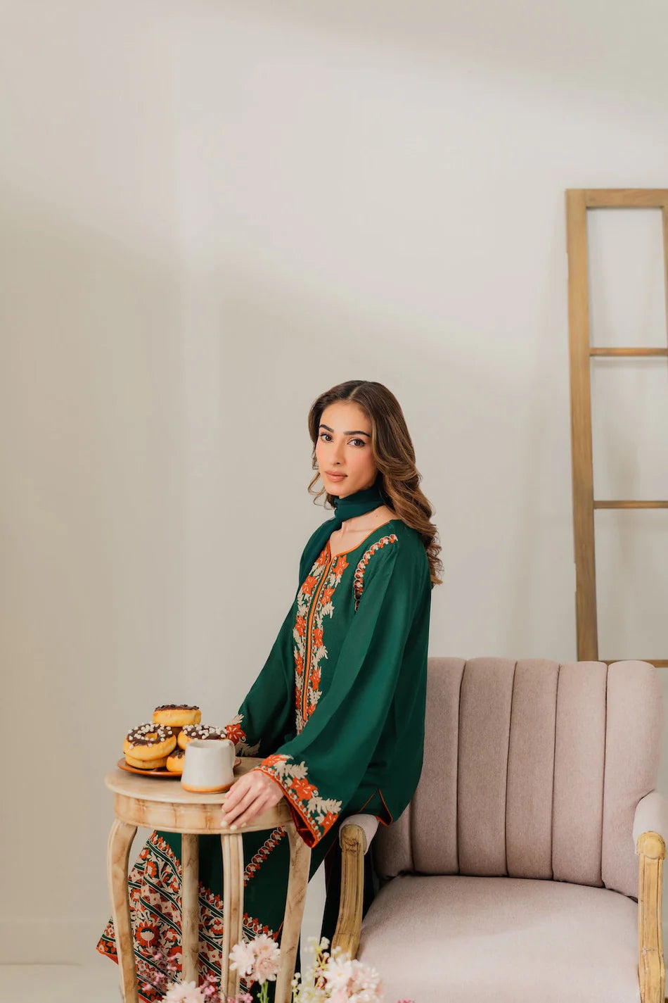 VINTAGE-3PC DHANAK EMBROIDERED SUIT KUN-4248