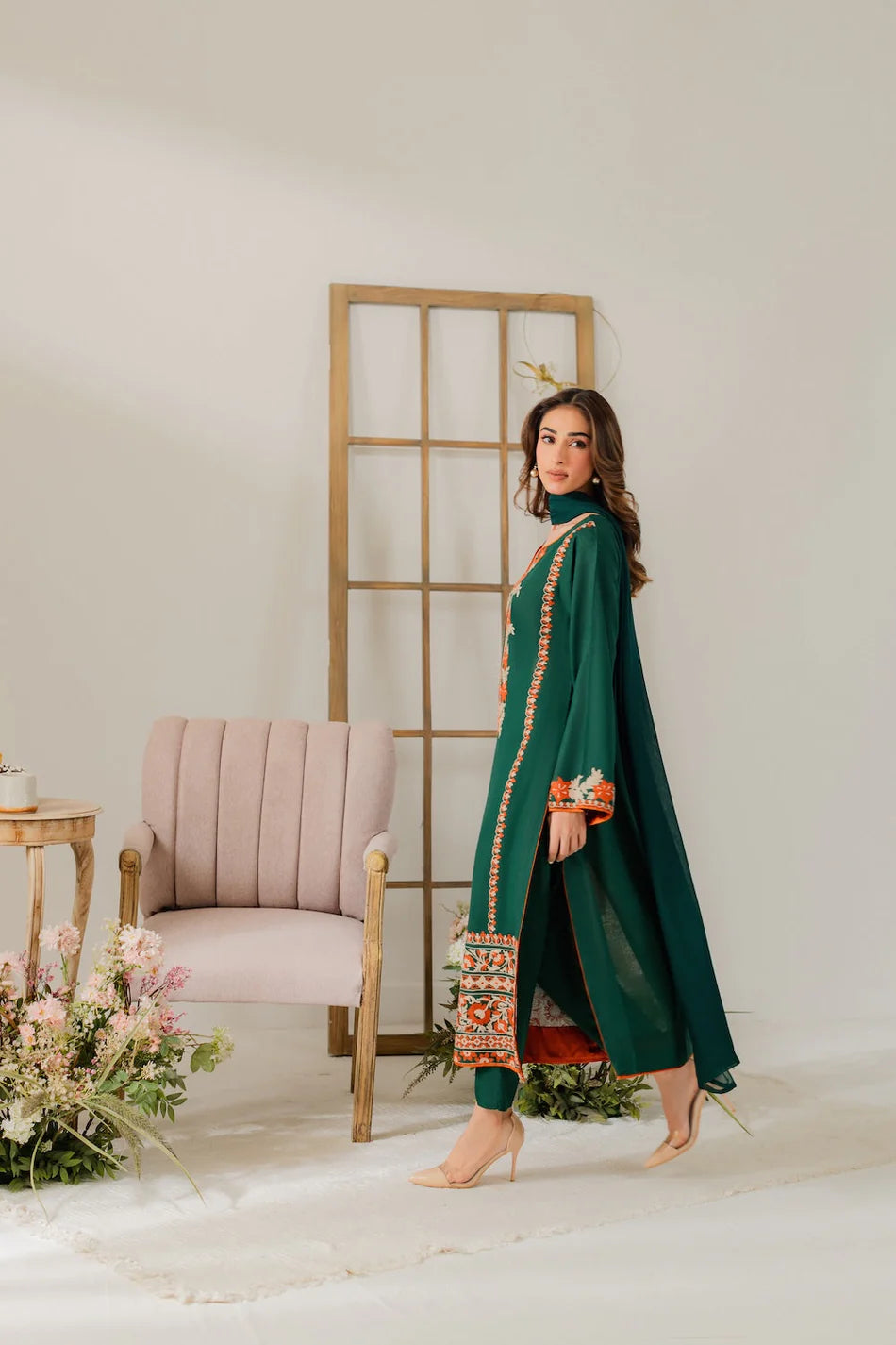 VINTAGE-3PC DHANAK EMBROIDERED SUIT KUN-4248