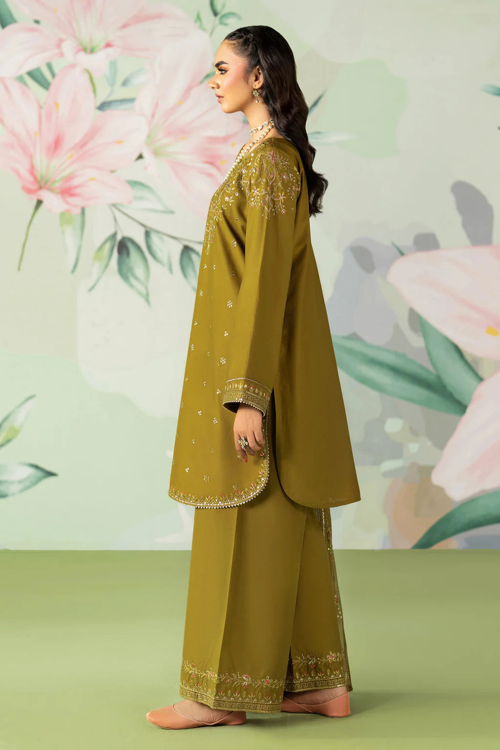ETHNC-3PC DHANAK SEQUIN EMBROIDERED SUIT-KUN-4194