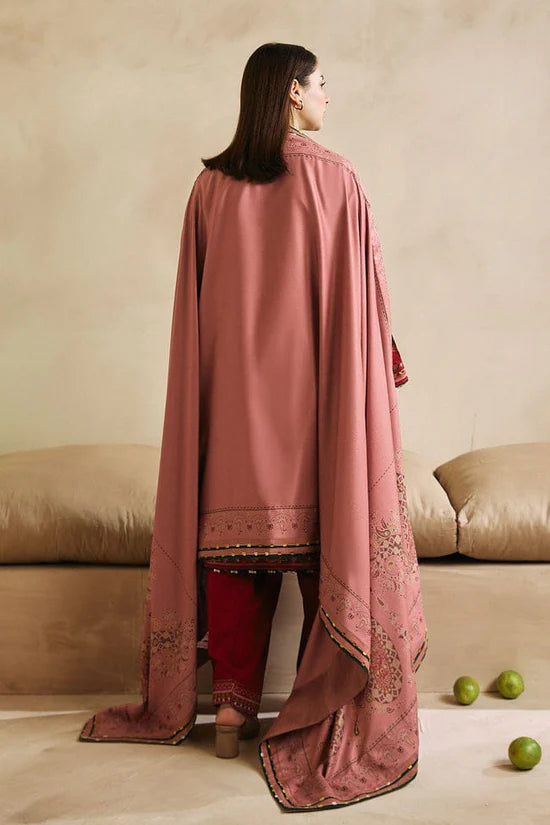 ZARA SHAH JAHAN-3PC DHANAK EMBROIDERED SUIT-KUN-4040