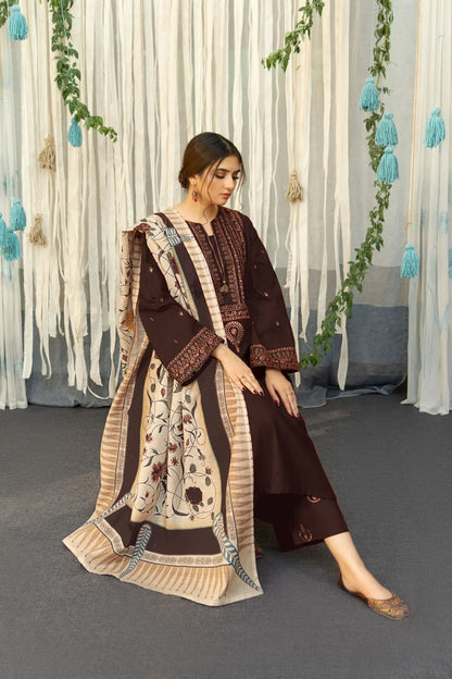 URGE-3PC DHANAK EMBROIDERED SUIT-KUN-4199