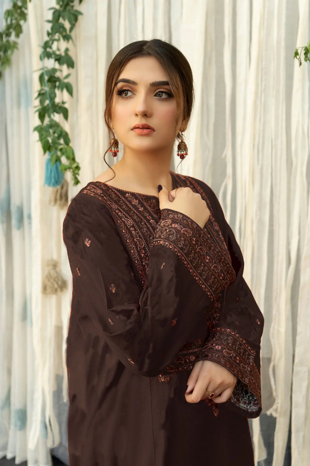 URGE-3PC DHANAK EMBROIDERED SUIT-KUN-4199