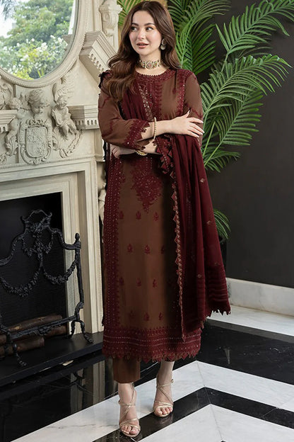 ASIM JOFA-3PC LAWN EMBROIDERED SHIRT WITH BAMBER CHIFFON EMBROIDERED DUPATTA AND TROUSER-BIC-3647