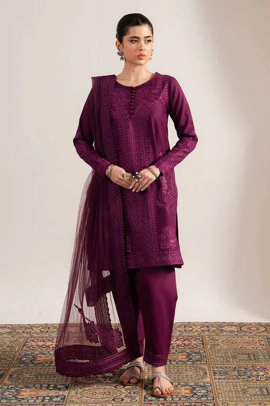 MARYAM & MARIA-3PC DHANAK EMBROIDERED SUIT-KUN-4063