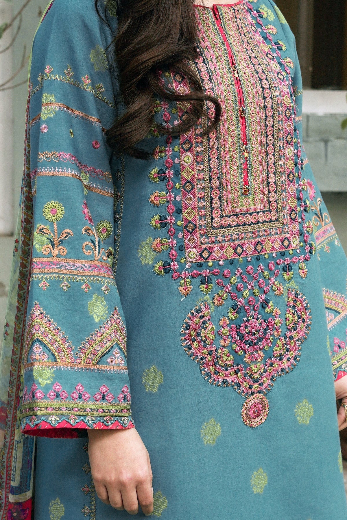 ZARA SHAHJAHAN-3PC DHANAK EMBROIDERED SUIT-KUN-2389
