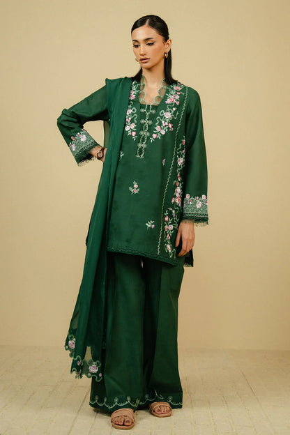 ZAHRA SHAHJAHAN-3PC DHANAK EMBROIDERED SUIT-KUN-3267