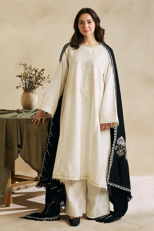 ZARA SHAH JAHAN-3PC DHANAK EMBROIDERED SUIT-KUN-4101