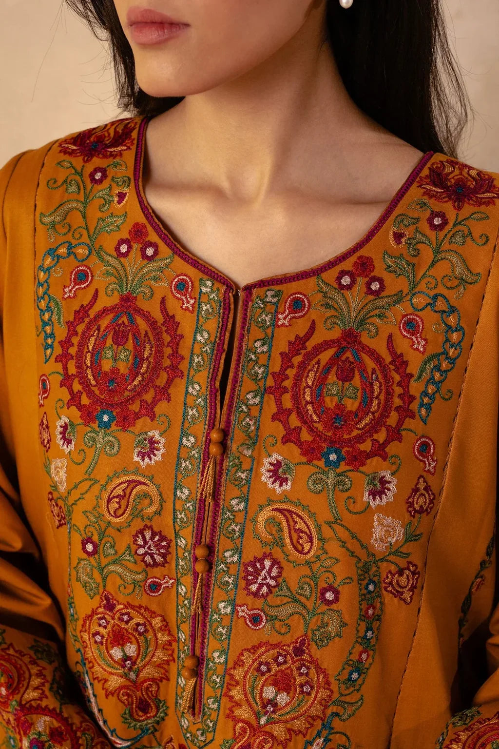 ZARA SHAH JAHAN-3PC DHANAK EMBROIDERED SUIT-KUN-4009
