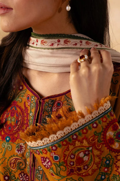 ZARA SHAH JAHAN-3PC DHANAK EMBROIDERED SUIT-KUN-4009