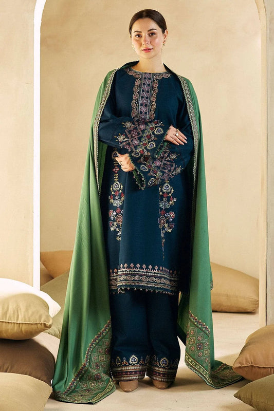 ZARA SHAH JAHAN- 3PC DHANAK EMBROIDERED SUIT-KUN-3130
