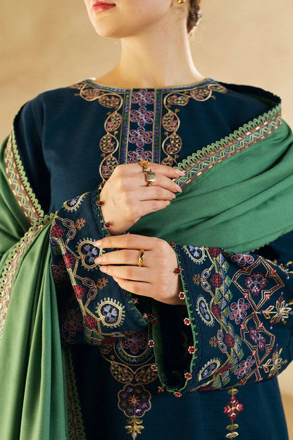 ZARA SHAH JAHAN- 3PC DHANAK EMBROIDERED SUIT-KUN-3130