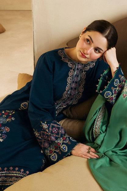 ZARA SHAH JAHAN- 3PC DHANAK EMBROIDERED SUIT-KUN-3130