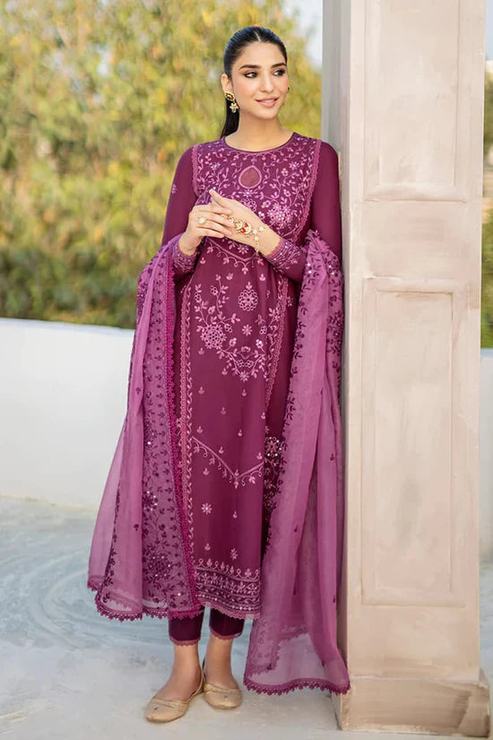 ASIM JOFA-3PC DHANAK EMBROIDERED SUIT-KUN-4044