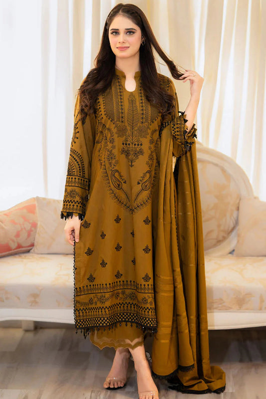 LIBAAS-3PC DHANAK EMBROIDERED SUIT KUN-3386