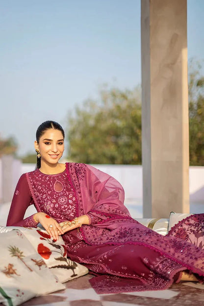 ASIM JOFA-3PC DHANAK EMBROIDERED SUIT-KUN-4044